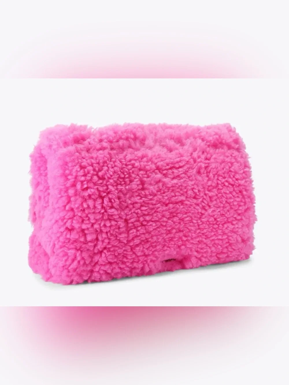 Kurt Geiger MACRO KENSINGTON BAG Pink Faux Shearling, Large!! NWT! - Picture 6 of 16